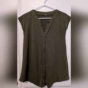 Stylish Versatile Olive Green Maternity Top